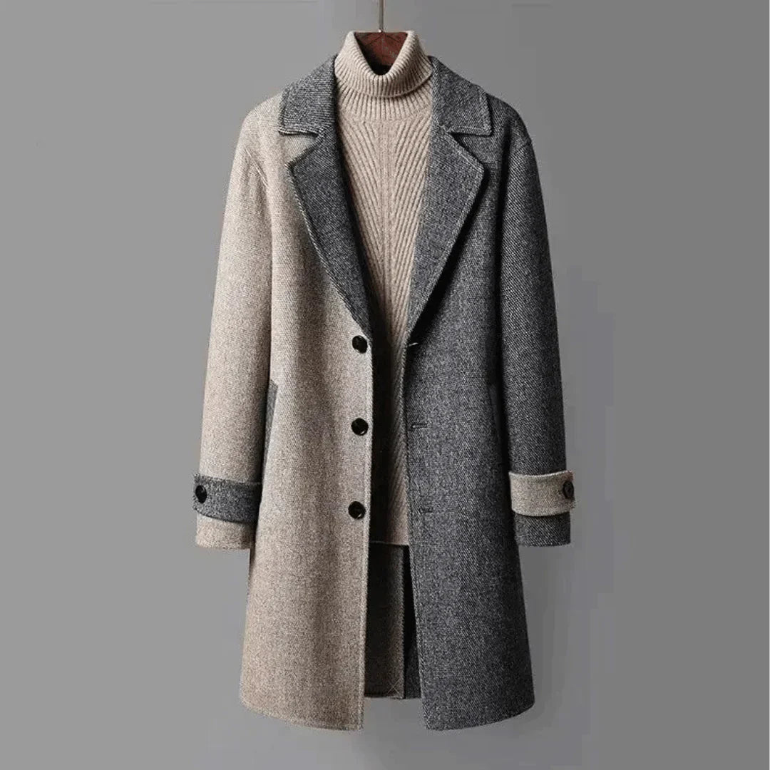 Graham Two-Tone Wool Overcoat – Men's Tailored Fit Coat