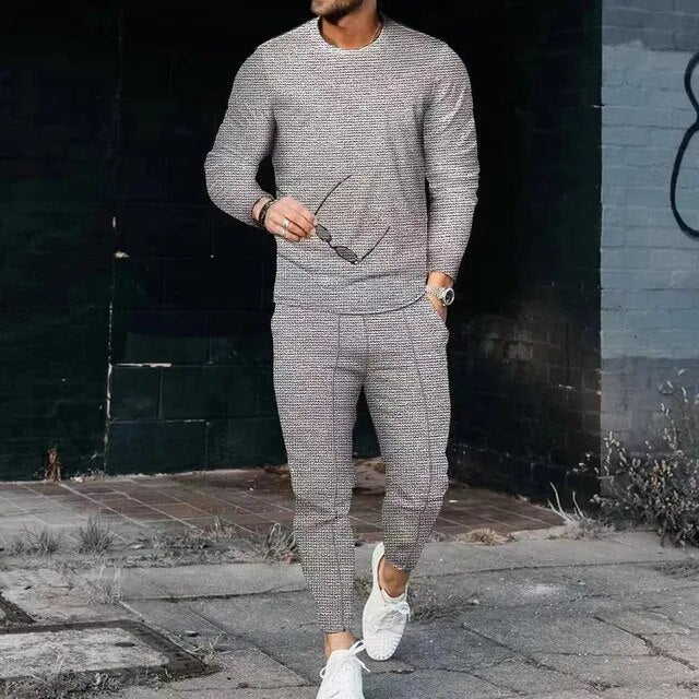 Men's slim fit long sleeve and pants set