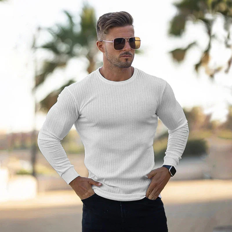 Max | Slim Fit Sweater | Sporty Elegance | Stretch Cotton Blend