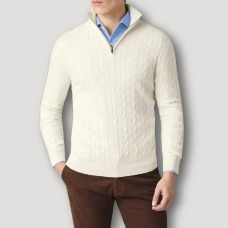 Rendor - Italian cashmere zip sweater for men