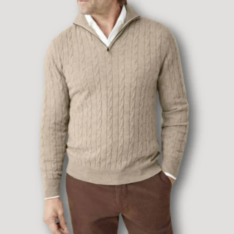 Rendor - Italian cashmere zip sweater for men