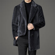 Hiro Faux Fur Jacket – Men, Single Button Closure, Reversible