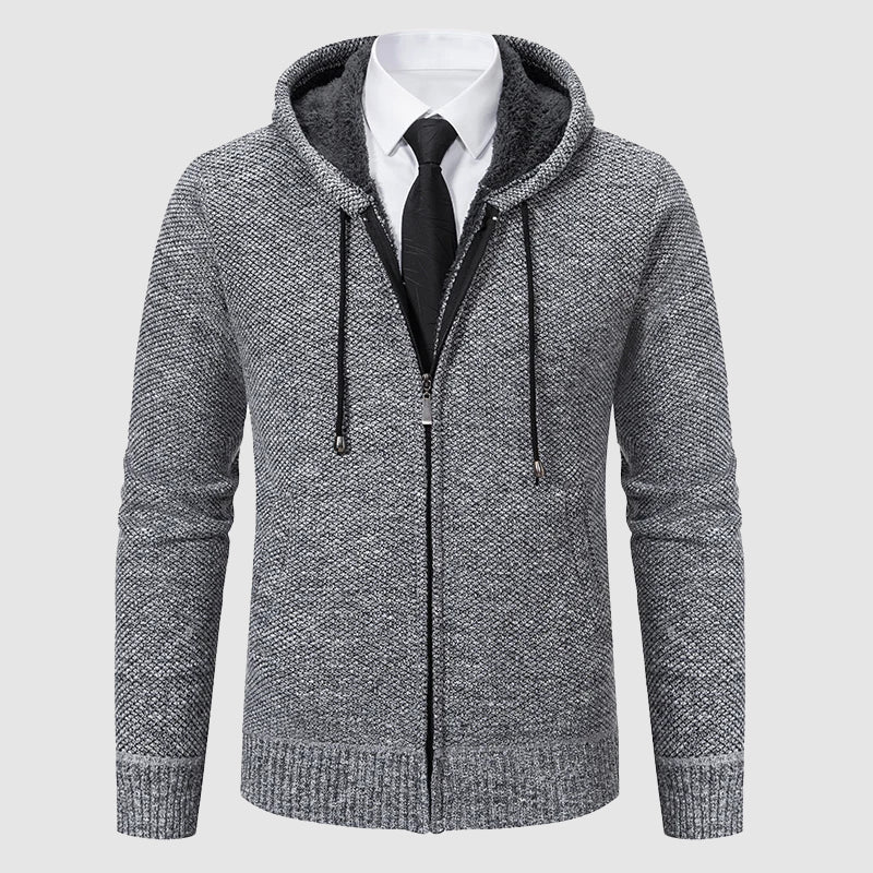 Roberto Russo Timeless Knit Cardigan – Luxury Cotton Blend with Fleece Lining