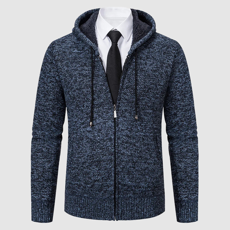 Roberto Russo Timeless Knit Cardigan – Luxury Cotton Blend with Fleece Lining