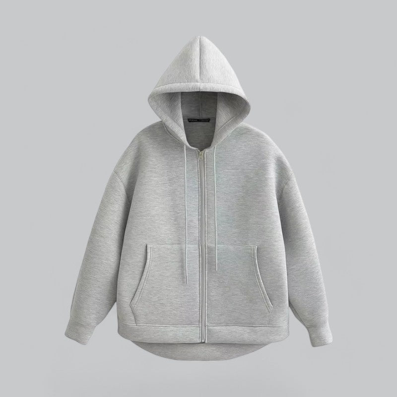 Retro Sweatshirt with Zipper and Hood for Men