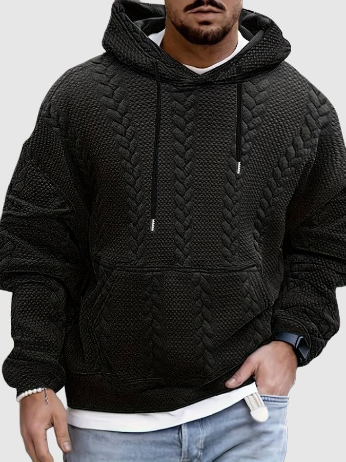 Men's Cable Knit Hooded Sweater – Warm Knit Hoodie