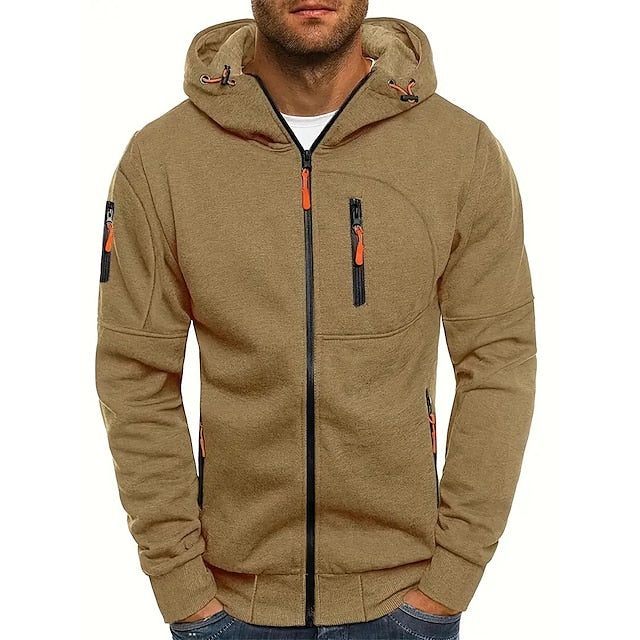 Maximilian Men's Sweatshirt – Cozy Fleece Hoodie with Zipper and Pockets